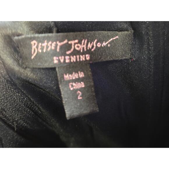 Betsey Johnson Evening Dress Size 2 Puffy Strapless Prom Black Pink Short Lace - Picture 5 of 11